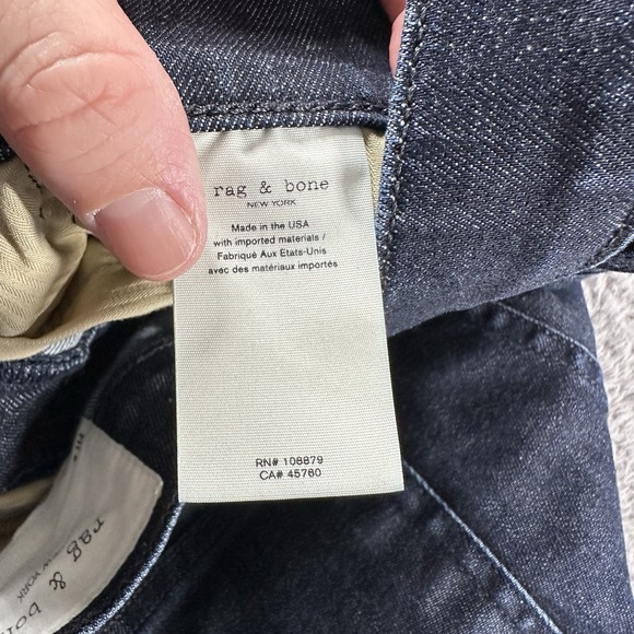 Rag & Bone Fit to Slim Jeans Mens 29x31 Dark Wash Tonal Rinse Straight - Picture 9 of 10